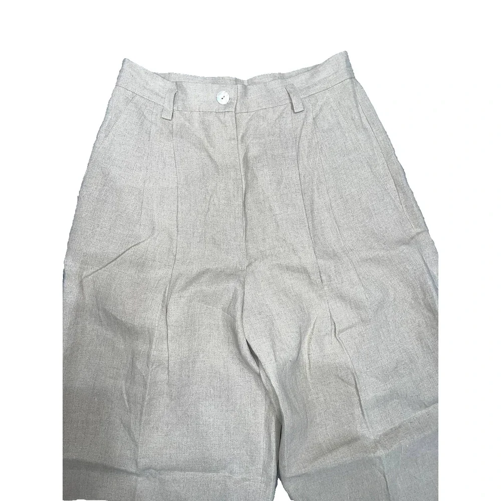 Country Road Organic Linen wide Leg Front Pant Australia Made beige Sz 8 A003940